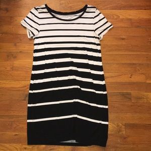 Black & White Stripe T-Shirt Dress